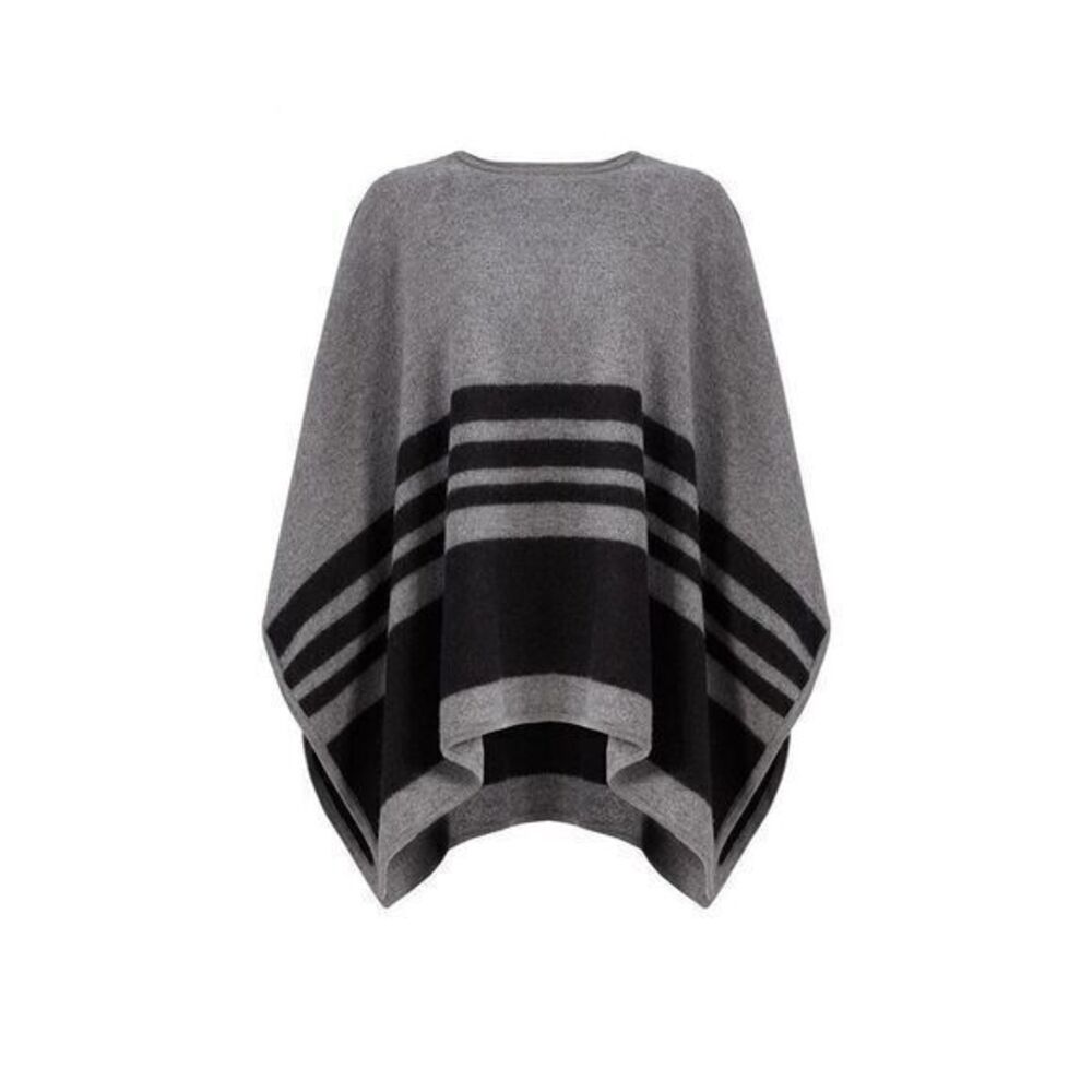 KATE SPADE NEW YORK Grey Stripe Poncho